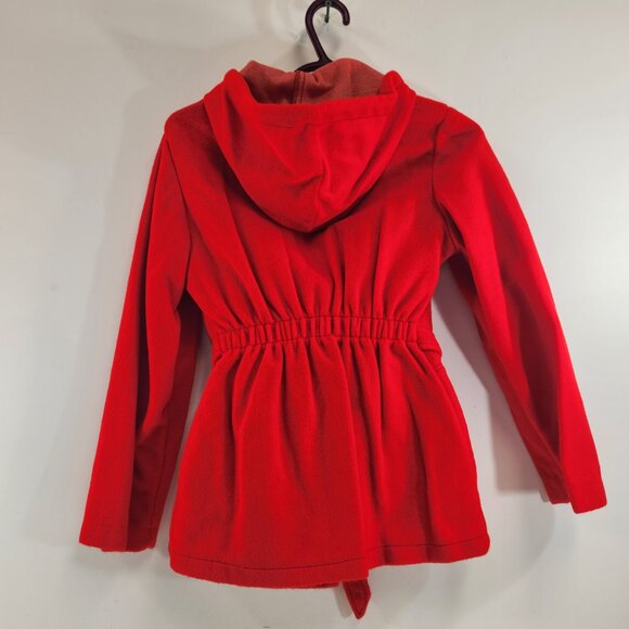 Vintage Red Acrylic Girls Hooded Jacket Size 10 - Picture 5 of 8